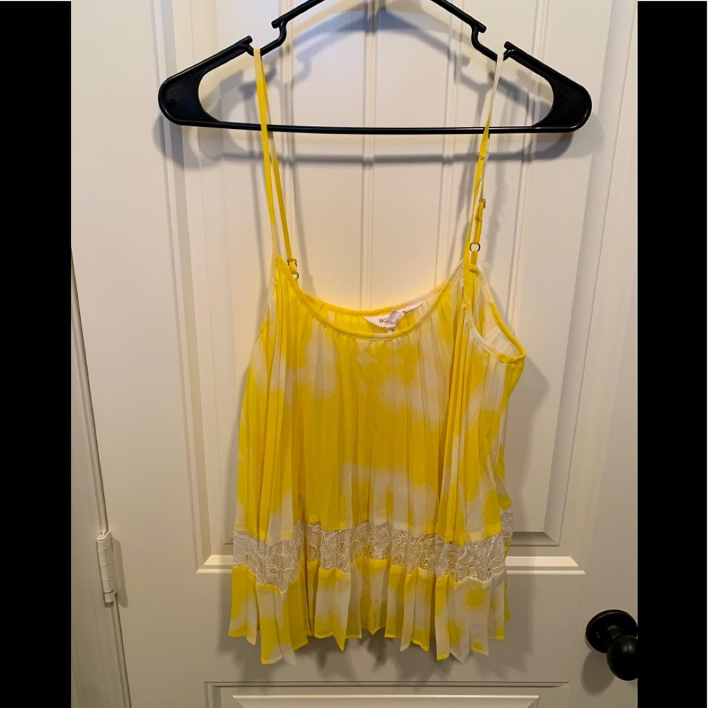 BCBGeneration Yellow Tie-Dye Blouse